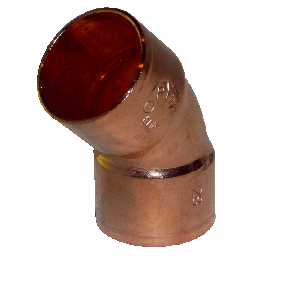 Kupfer Lötfitting Bogen 45°  ( i x i ) Typ 5041 22 mm