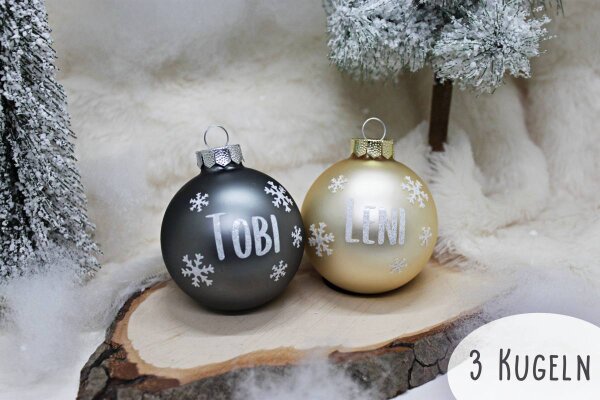 Weihnachtskugel Snowflake (3x)