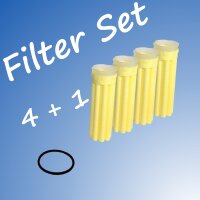 Ölfilter - Set ( 4 x Filtereinsatz lang + 1 x O -...